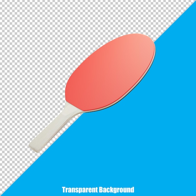 3d stilisierter realistischer tischtennisschläger auf transparentem hintergrund