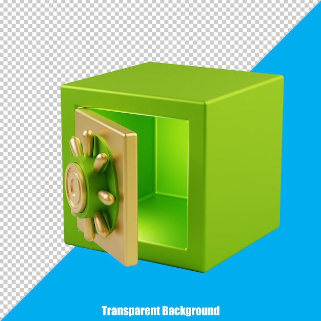3d stilisierter safe auf transparentem hintergrund