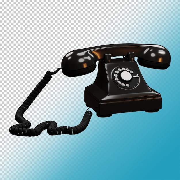 3D stilisierter transparenter Hintergrund des Vintage-Telefons