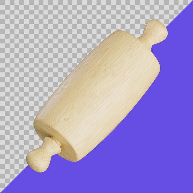 3D stilisiertes hölzernes Nudelholz