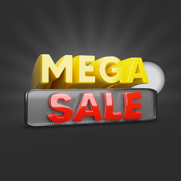 PSD 3d štítek mega sale