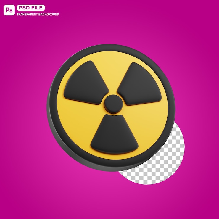 PSD 3d-strahlung symbol zeichen illustration