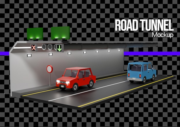 3D-Straßentunnel für Verkehrsmockup