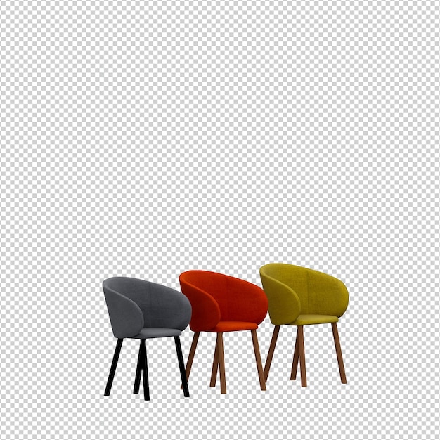 3D Stühle isoliert Rendering