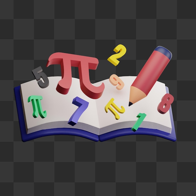 3d stufy pi illustration de livre mathématique