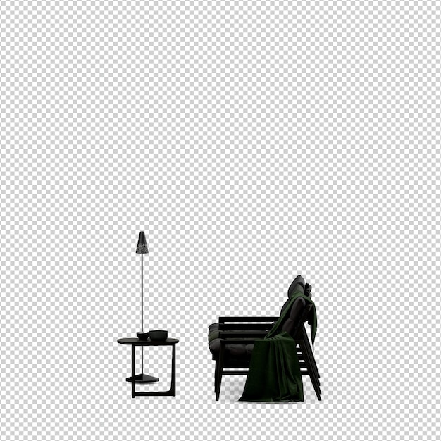3D Stuhl isoliert Rendering