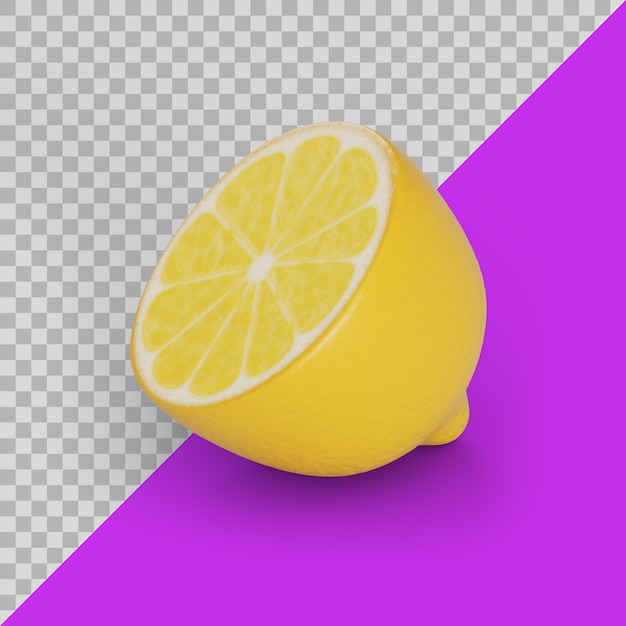 3D Stylized Sliced Lemon