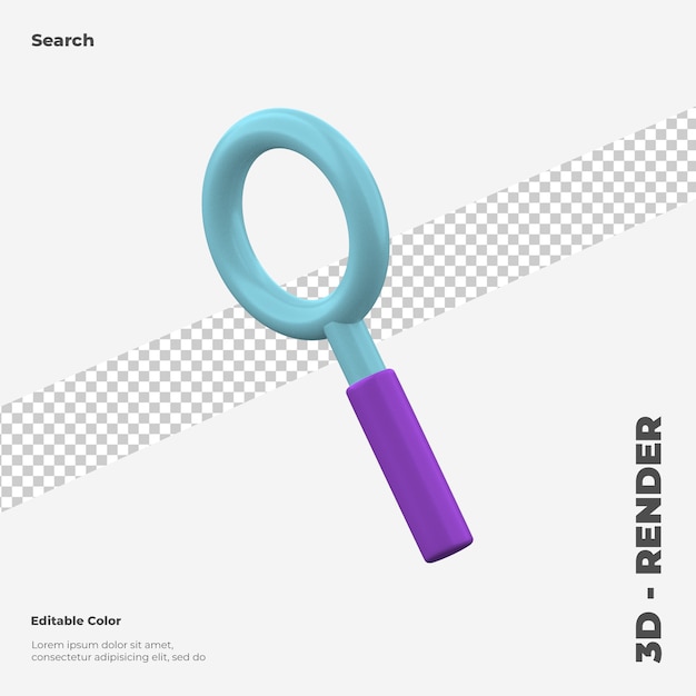 3D-Suchsymbol Modell isoliert
