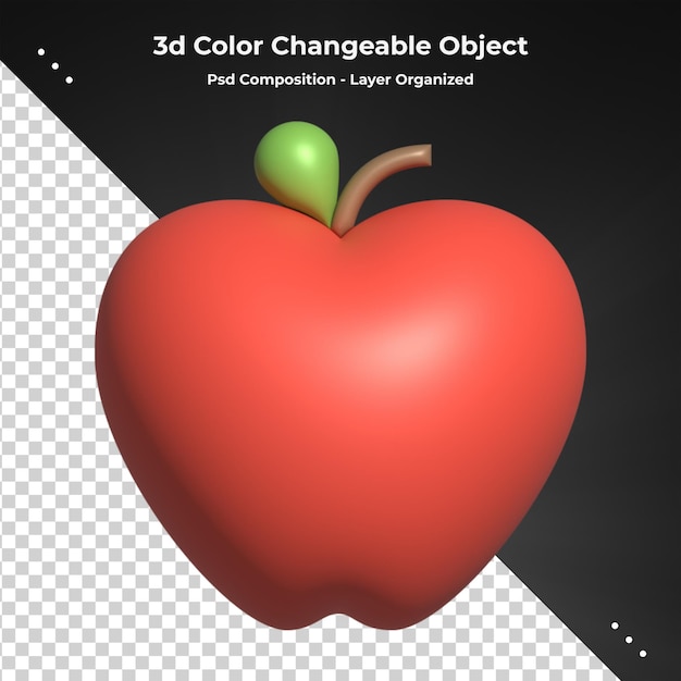 3D süße Früchte bunte glänzende 3D-Rendering realistische Symbol