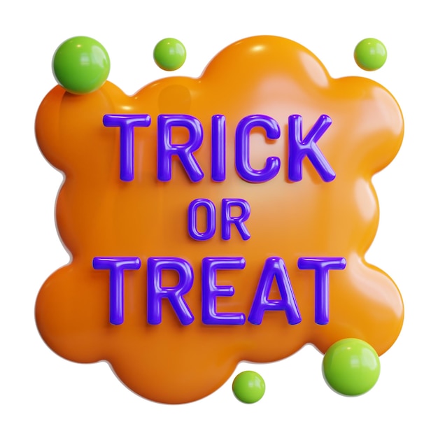 3D-Süßes oder Saures-Halloween-Konzept, hochwertige Renderillustration, 3D-Symbol