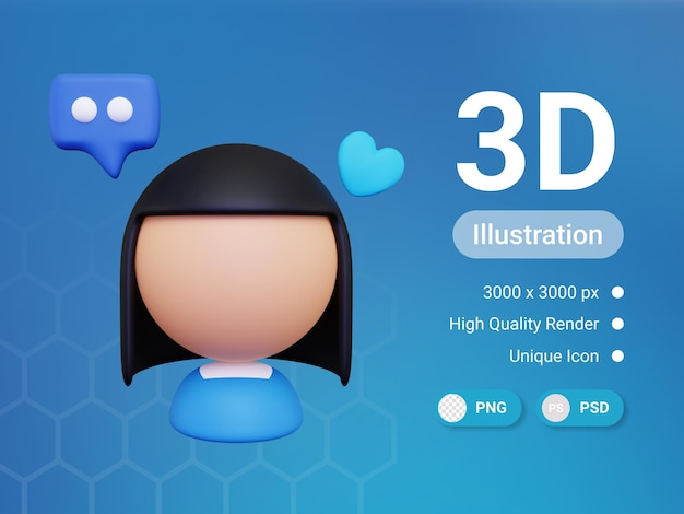 PSD 3d suggestion d'une femme