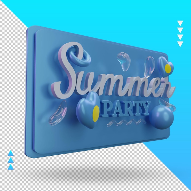 PSD 3d summer party day love palau flag rendering vista izquierda
