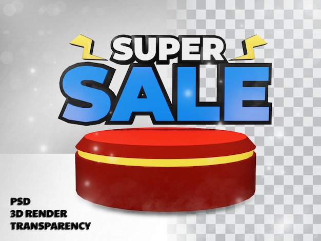 3D SUPER MEGA BIG SALE MIT TRANSPARENZHINTERGRUND