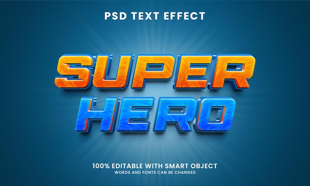 3D-Superhelden-Texteffektvorlage