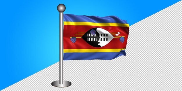 3d-swasiland-flaggensymbol - abzeichen png - transparenter hintergrund