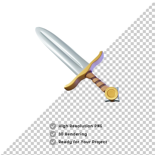 3D Sword knight transparent background