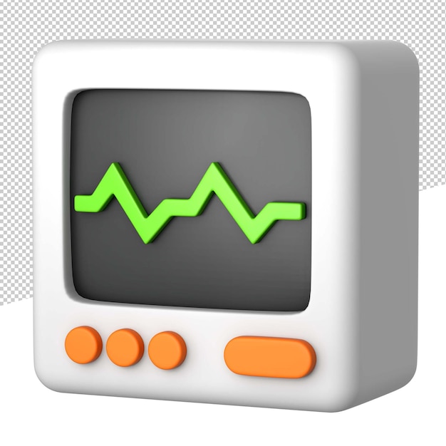 3D-Symbol 3D-Rendering-Darstellung EKG-Monitor