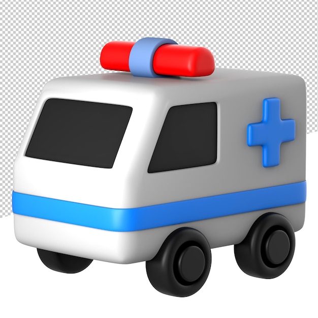 PSD 3d-symbol 3d-rendering-illustration krankenwagen