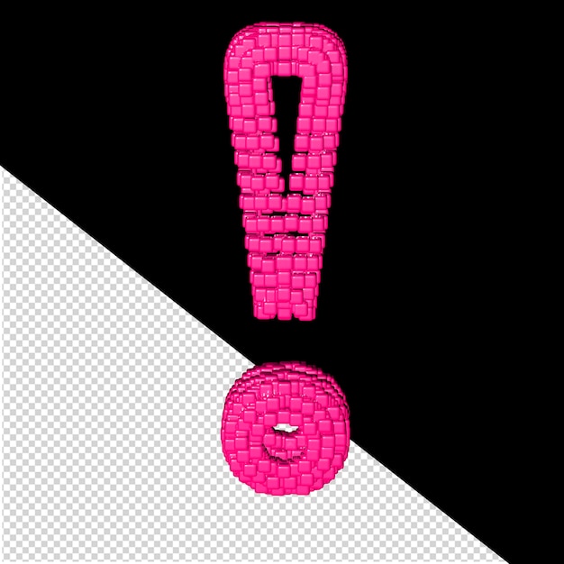 3d-symbol aus rosa würfeln