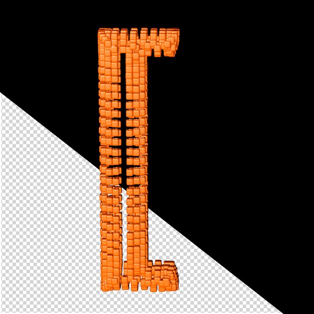 PSD 3d-symbol aus rothaarigen würfeln