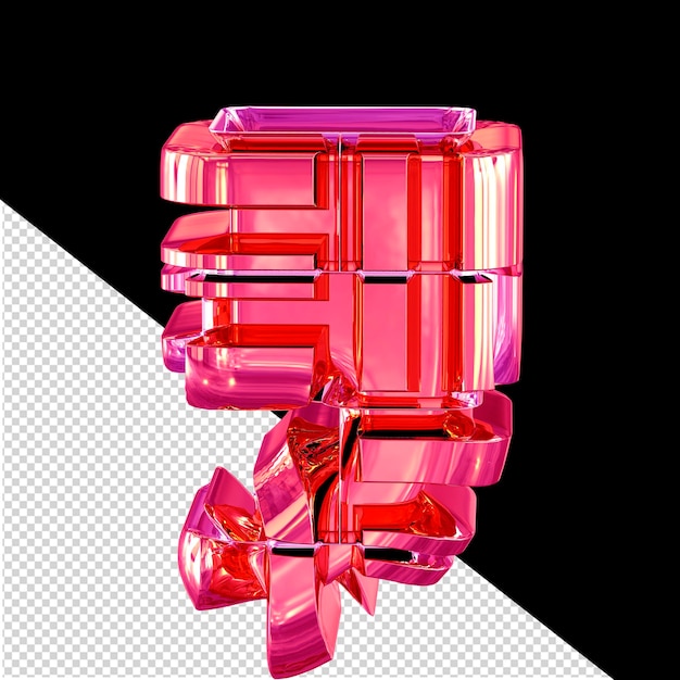 3d-symbol aus transformiertem rosa