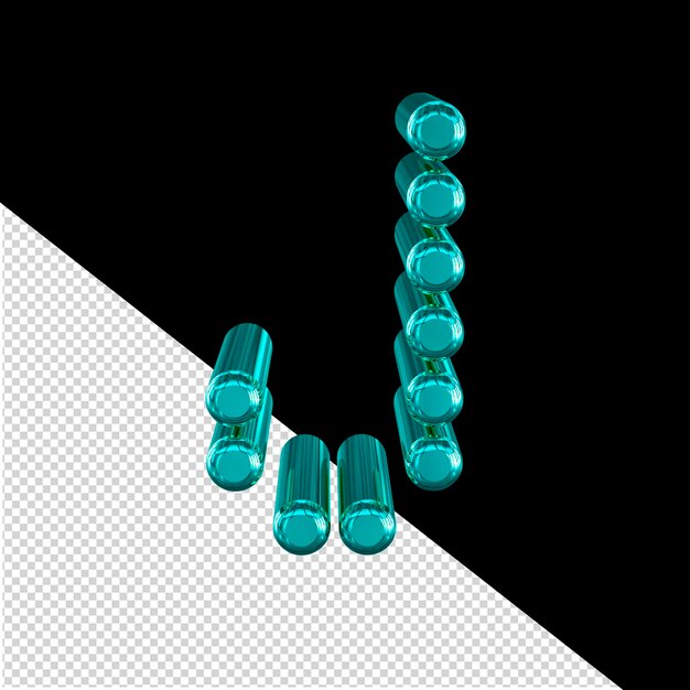 3d-symbol aus zylindern buchstabe j