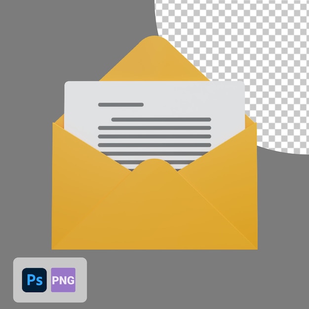 3D-Symbol der E-Mail-Vorderansicht