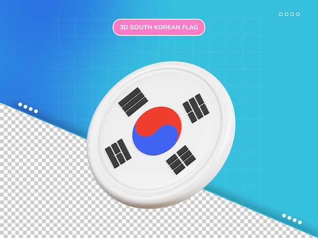 3d-symbol der südkoreanischen flagge