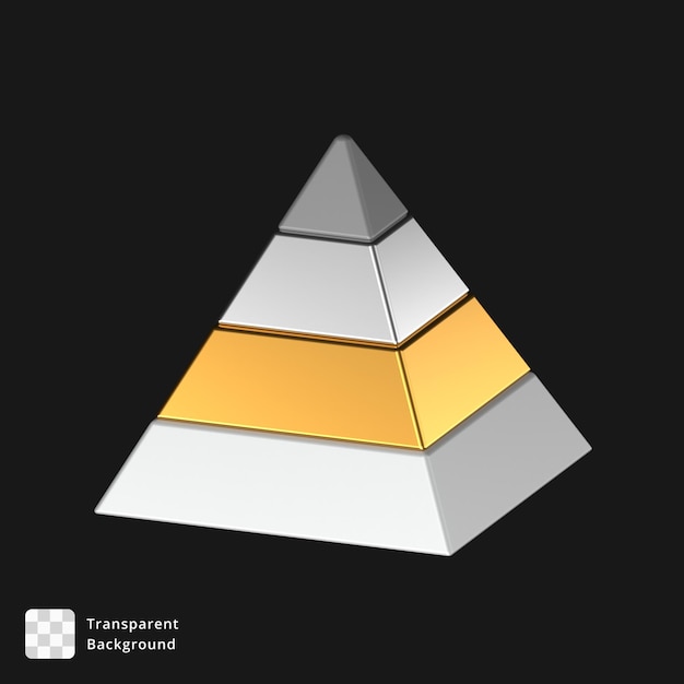 PSD 3d-symbol der weißen pyramide