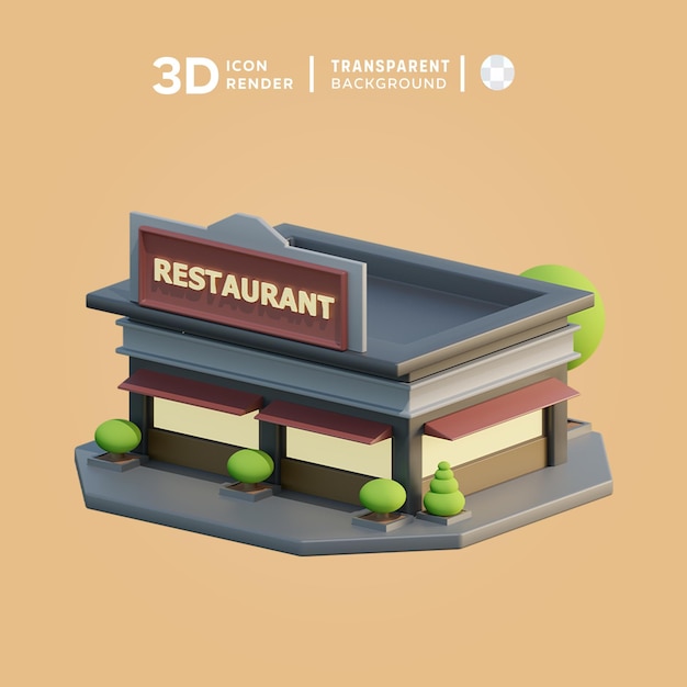 PSD 3d-symbol des restaurants illustration