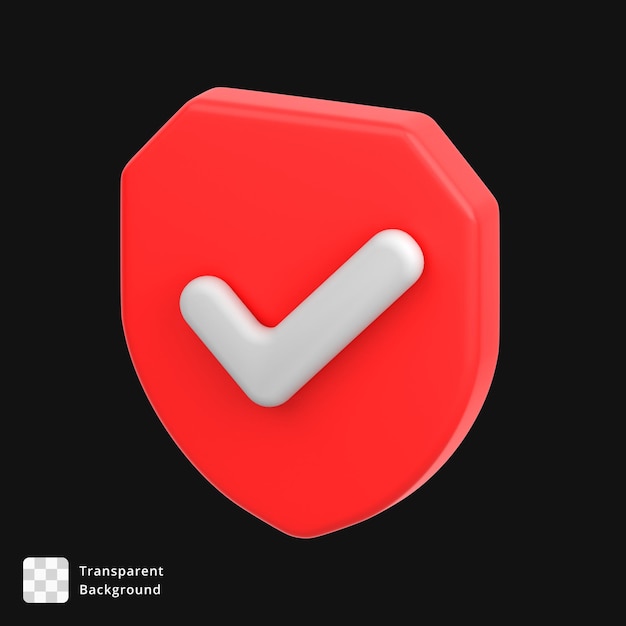 3D-Symbol des sicheren Schildes