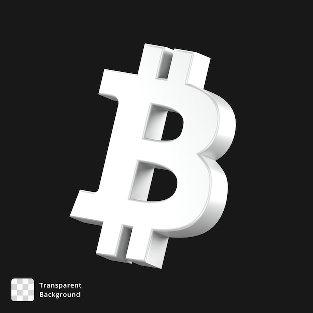 3D-Symbol des weißen BTC