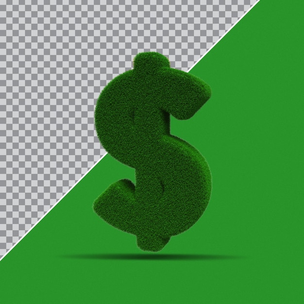 3d-symbol dollar aus gras