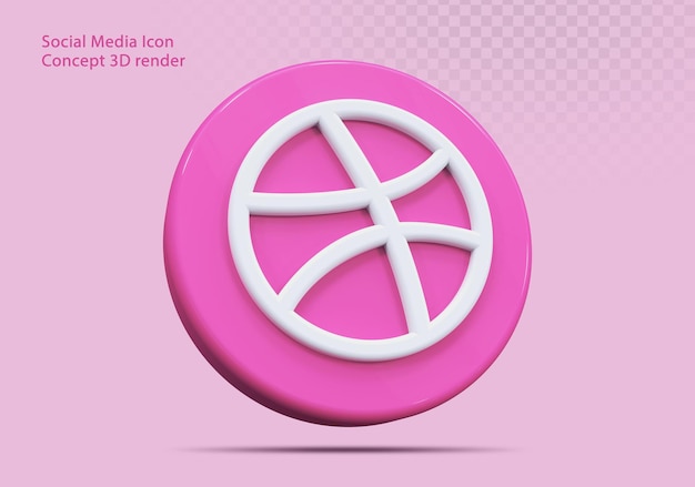 3d-symbol dribbble social media