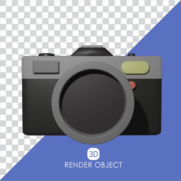 3D-Symbol DSLR-Kamera Vorderansicht Illustration