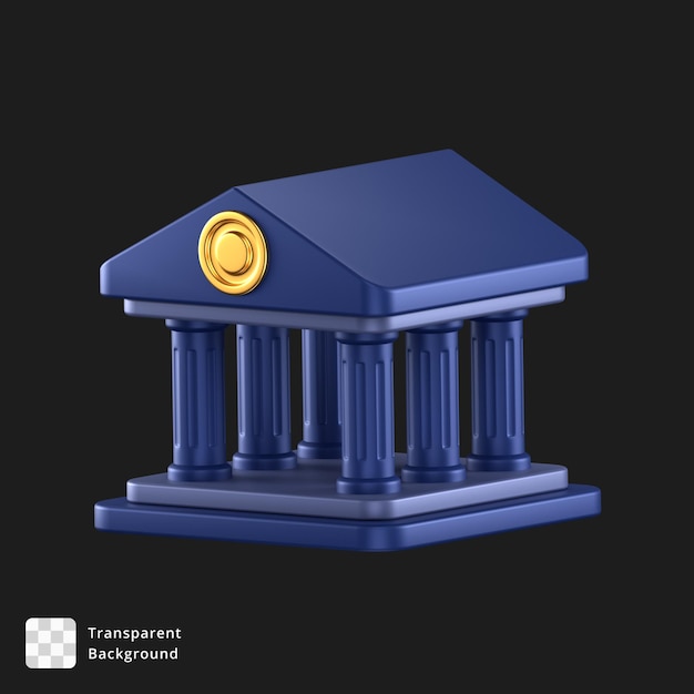 PSD 3d-symbol einer blauen bank