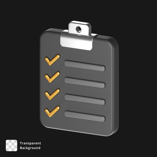3D-Symbol einer Checkliste