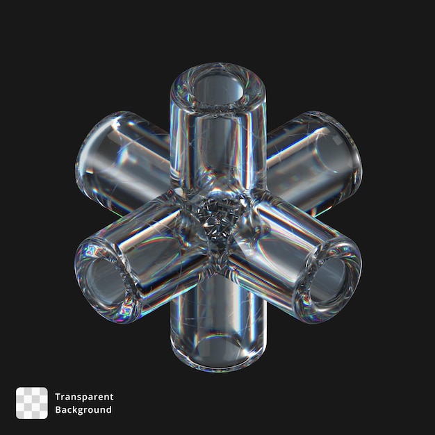 3D-Symbol eines abstrakten Glasobjekts