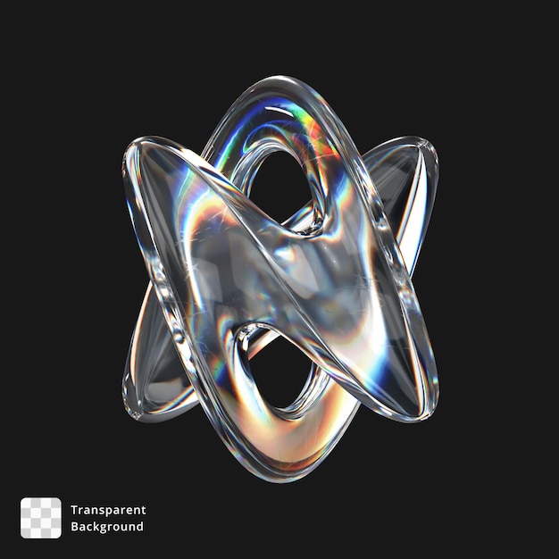 3D-Symbol eines abstrakten Glasobjekts