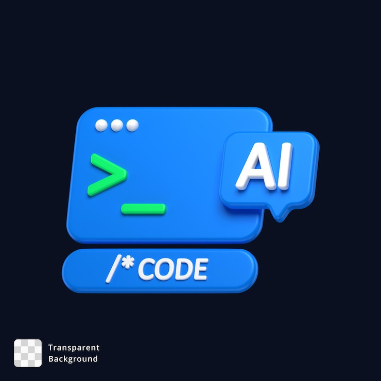 PSD 3d-symbol eines bildschirms für einen ai-code-generator