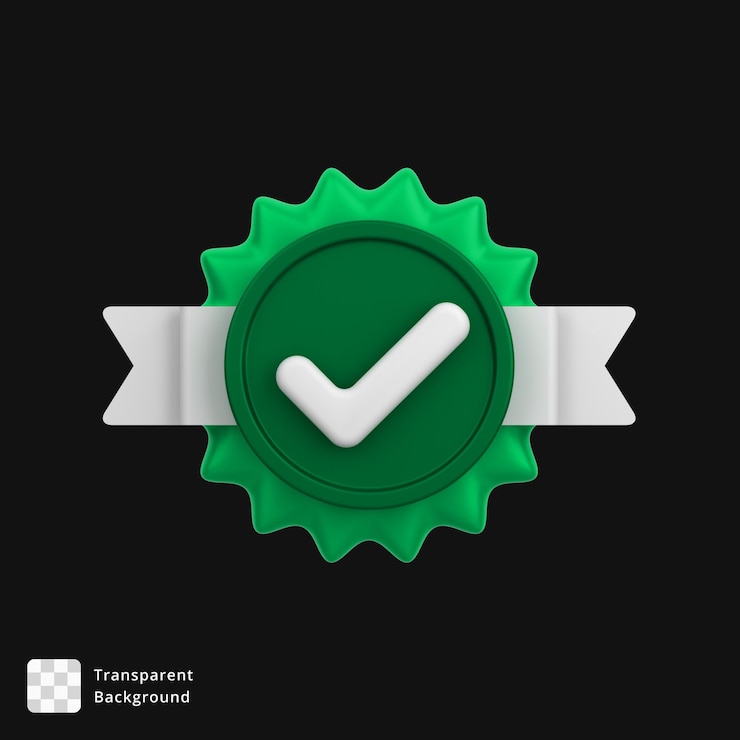 PSD 3d-symbol eines genehmigungszeichens