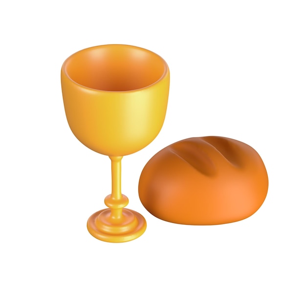 3d-symbol eucharistie brot und weinstock sakrament der heiligen kommunion christliche spiritualität transparentes png