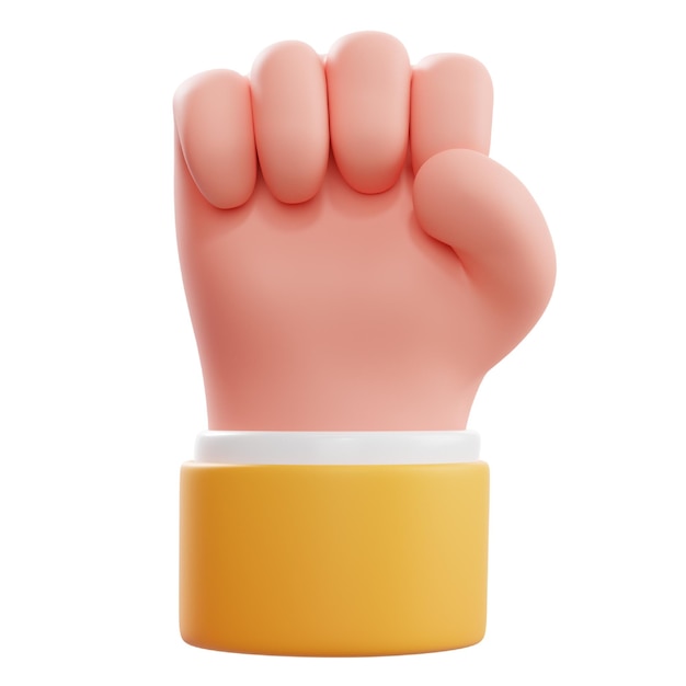 3D-Symbol „Faust heben“ für Handbewegung