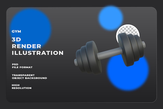 3D-Symbol Fitness-Hantel Premium PSD