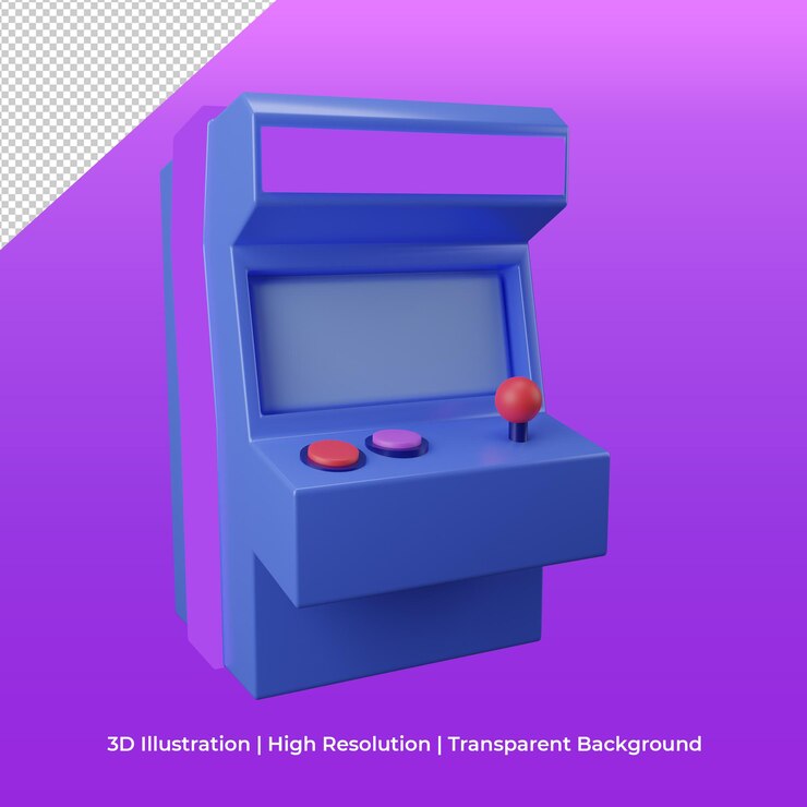 PSD 3d-symbol für alte arcade-spielautomaten