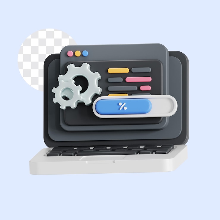 PSD 3d-symbol für das kompilieren von programmiercode
