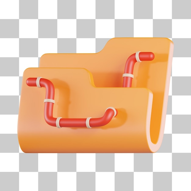 3D-Symbol für den Dateiordner-Wurm
