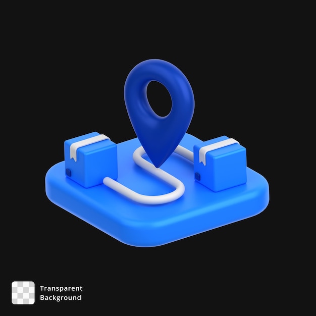 3D-Symbol für den Standort eines Pakets