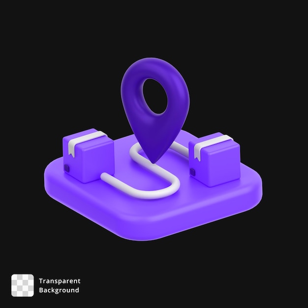 3D-Symbol für den Standort eines Pakets
