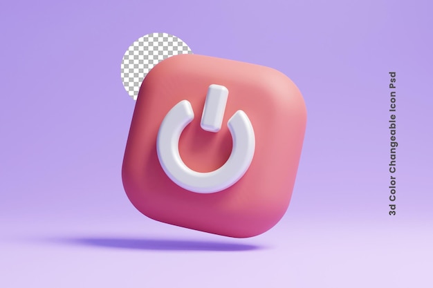 3D-Symbol für die Ausschalttaste oder 3D-Symbol für die Starttaste oder 3D-Symbol für die Starttaste
